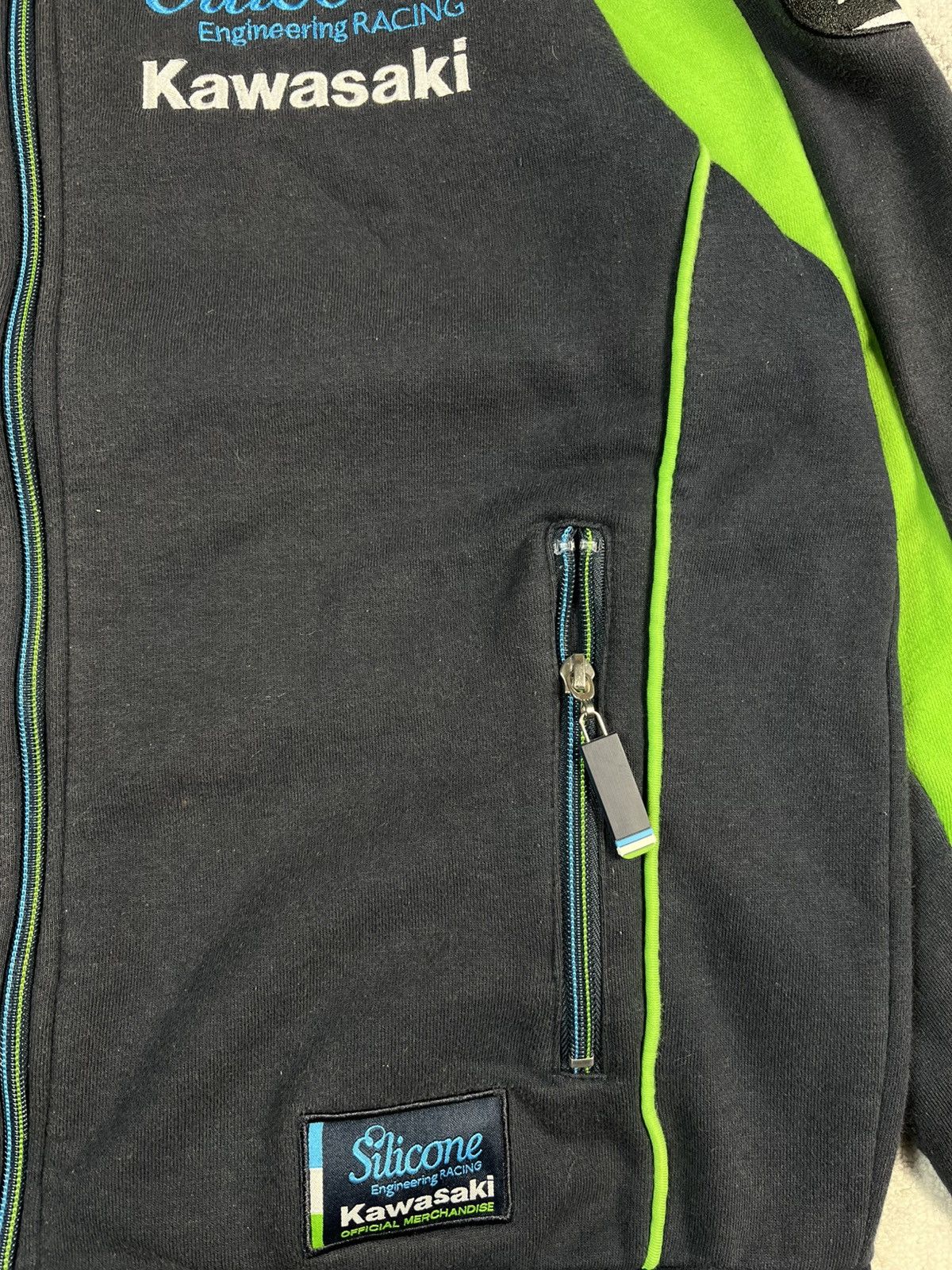 Vintage Vintage Kawasaki Racing Full Zip Jacket Size US L / EU 52-54 / 3 - 6 Thumbnail