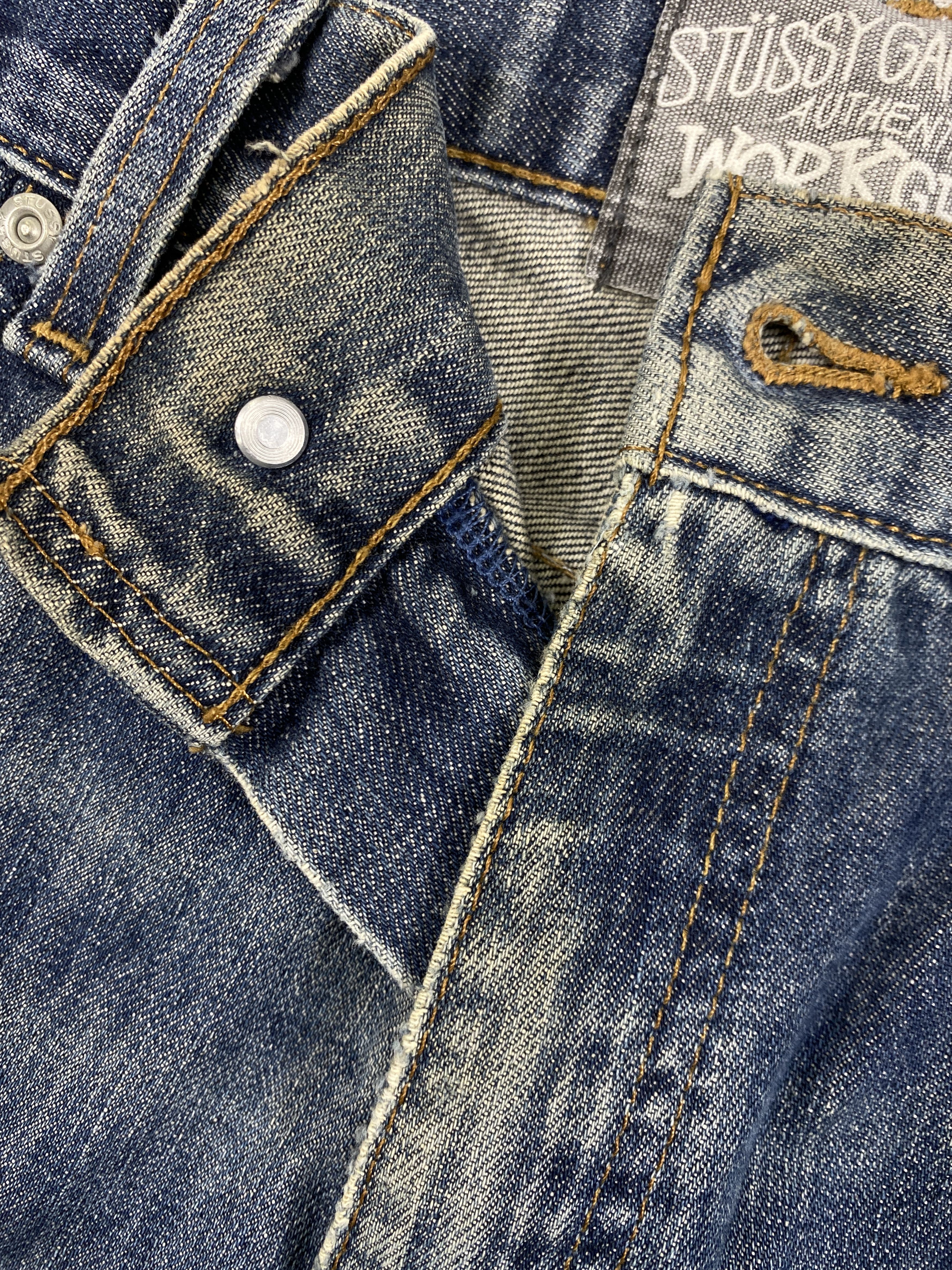 If Six Was Nine Distressed Blue Vintage Stussy Jeans 34x31.5 Denim- JN3555 Size US 34 / EU 50 - 7 Thumbnail
