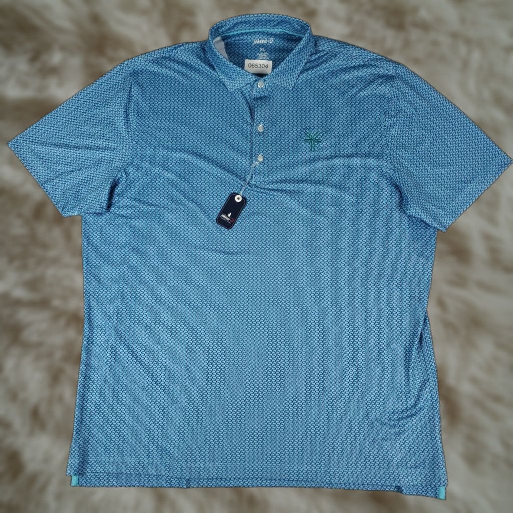 johnnie-O Johnnie O Polo Shirt Mens XL Blue Geometric Golf Short Sleeve Size US XL / EU 56 / 4 - 1 Thumbnail