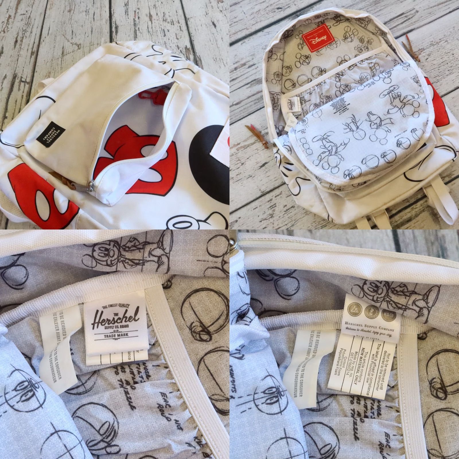 Vintage VINTAGE Herschel Backpack Mickey Mouse Settlement Japan White Men Adjustable Nylon Size ONE SIZE - 8 Thumbnail