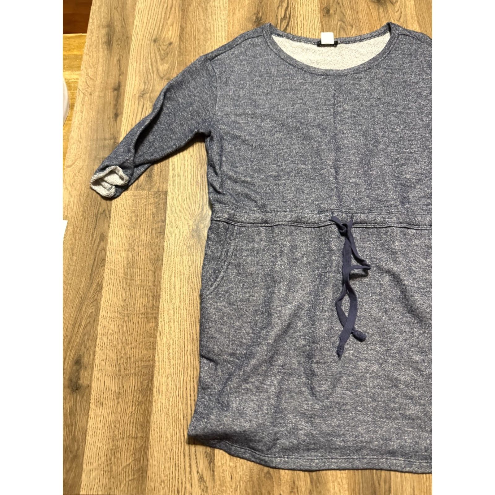 Venus Venus Dress Women Size L Blue Short Sleeve Dress Tie Waist, Knee Length, Solid, Shift, Casual, Regular, Dress, Women, 2020s? Size 36" / US 14 / IT 50 - 4 Thumbnail
