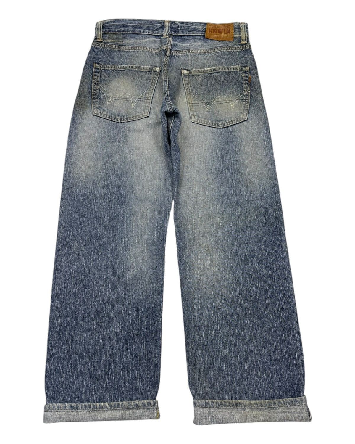 Edwin 🔥EDWIN 505z BAGGY JEANS DISTRESSED DENIM SELVEDGE JEANS Size US 32 / EU 48 - 2 Thumbnail