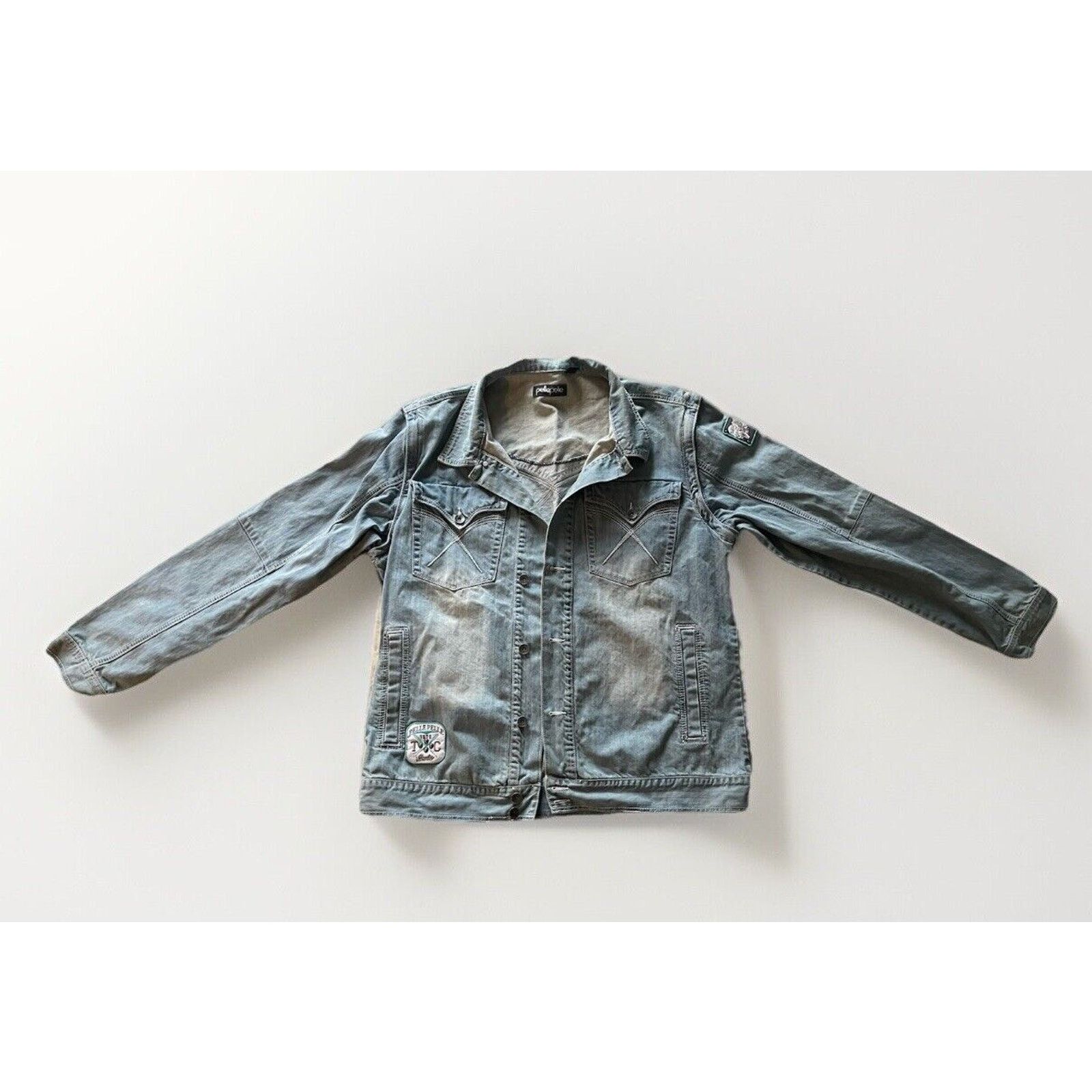 Pelle Pelle Vintage Y2K Pelle Pelle Denim Vest Zip Sleeve Jacket Mens Size US XXL / EU 58 / 5 - 1 Thumbnail