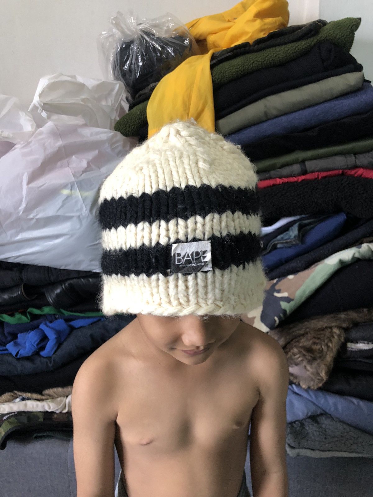 Bape Vintage Bape Knit Beanie Size ONE SIZE - 8 Thumbnail