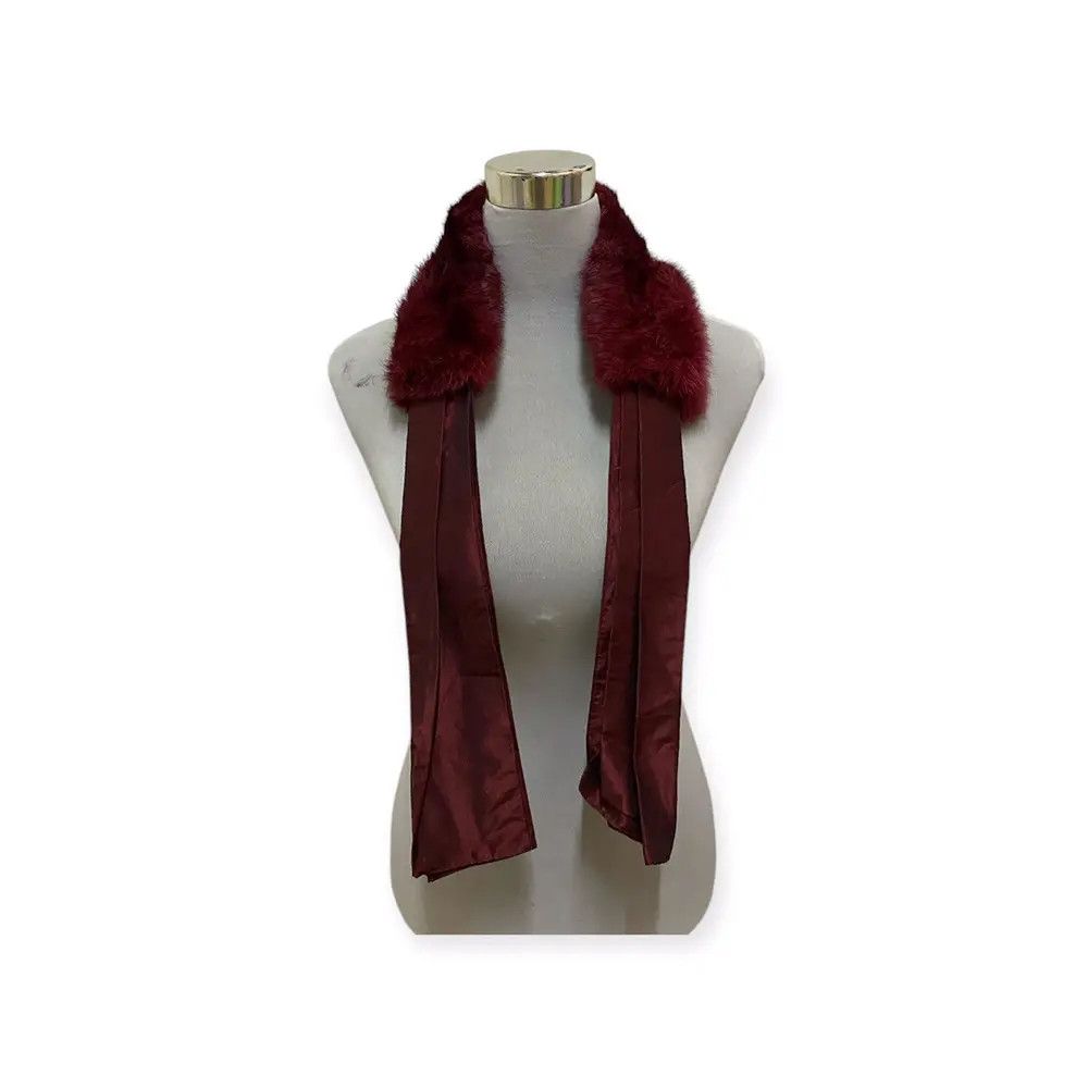 Furla Furla Rabbit Fur Burgundy Scarf Muffler Size ONE SIZE - 1 Thumbnail