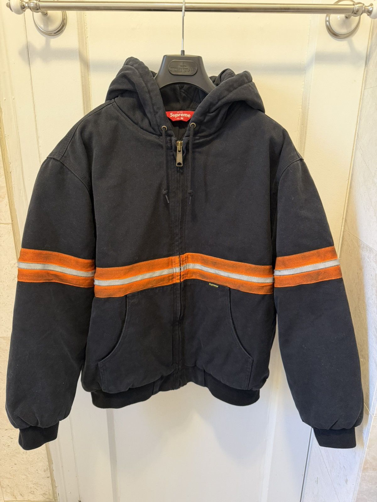 Supreme Supreme reflective stripe hooded work jacket Size US M / EU 48-50 / 2 - 1 Thumbnail