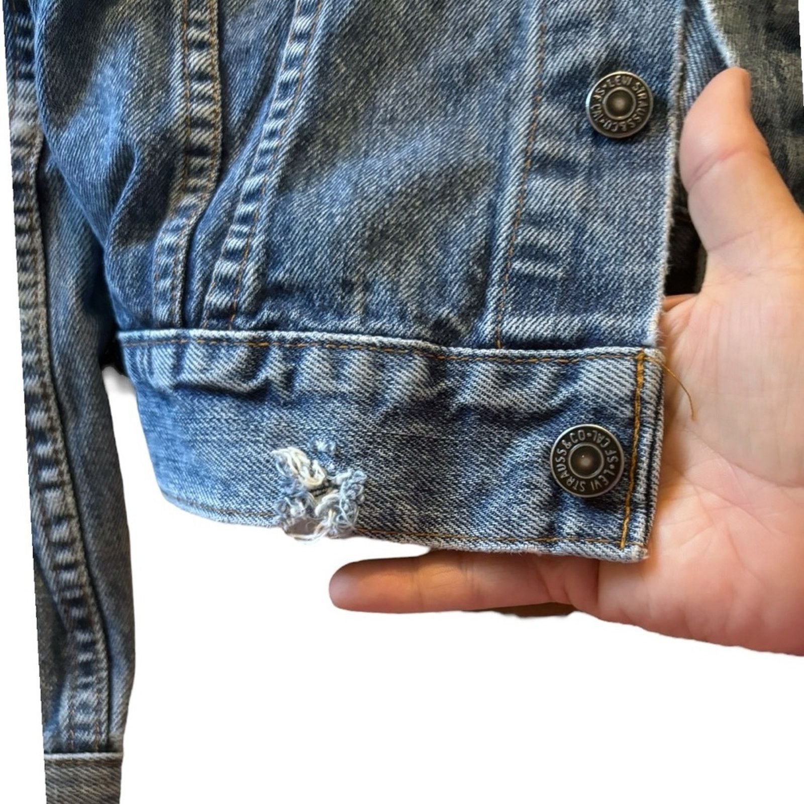 Levi's Vintage 80s Levis Denim Blue Jean TRUCKER Jacket Size S / US 4 / IT 40 - 3 Thumbnail