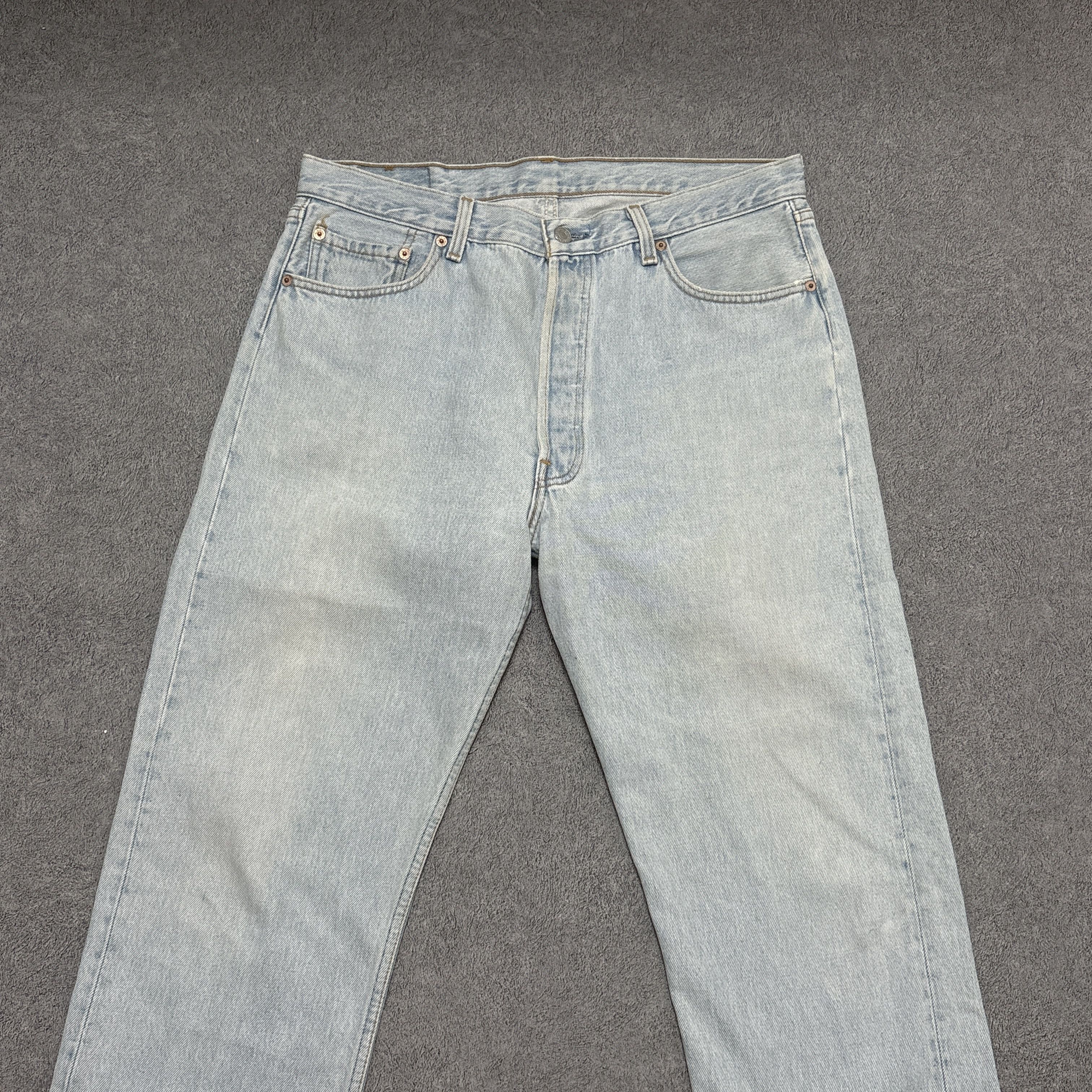 Levi's Vintage Levis 501 Jeans 90s Button Fly 36x34 Made In USA Size US 36 / EU 52 - 4 Thumbnail