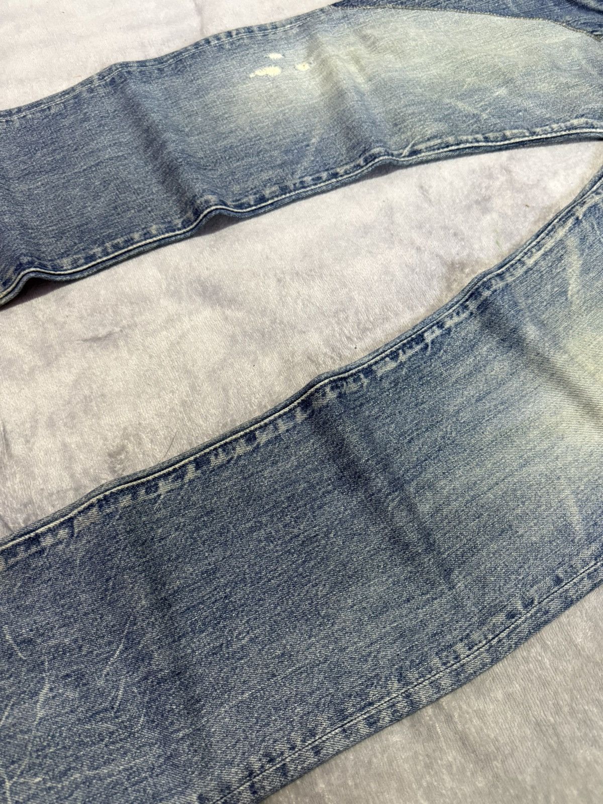 Japanese Brand × Le Grande Bleu (L.G.B.) Antgauge Japan Asymmetrical Pocket Double Waist Fade Jeans Size US 32 / EU 48 - 13 Thumbnail