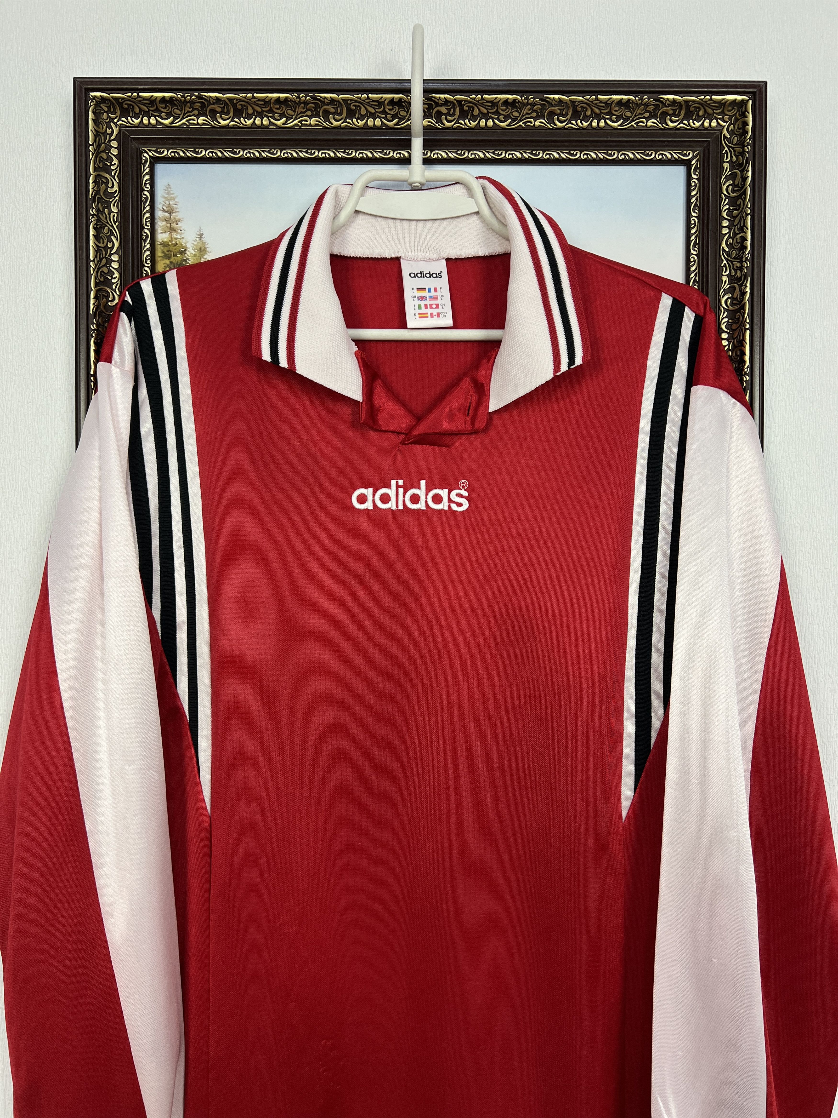 Adidas Vintage 90's Adidas Football Template Shirt Long Sleeve Size US L / EU 52-54 / 3 - 2 Thumbnail