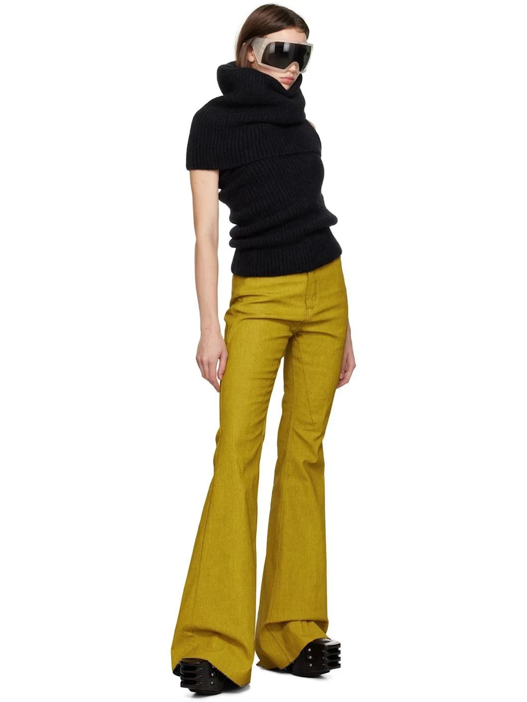 Rick Owens o1y0126 Denim Pant in Yellow Size 30" / US 8 / IT 44 - 4 Thumbnail