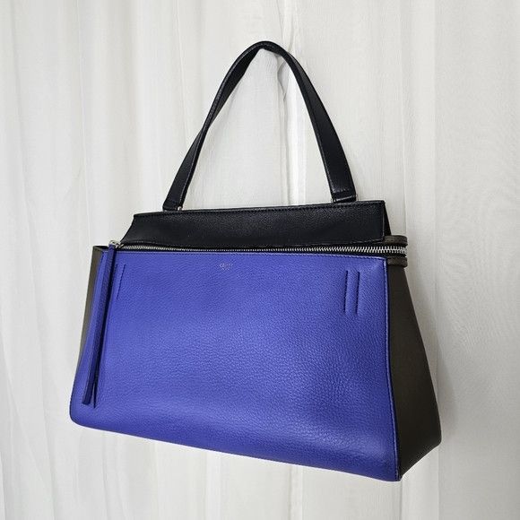 Celine Céline Edge Colorblock Leather Top Handle Handbag Purple Size ONE SIZE - 1 Thumbnail
