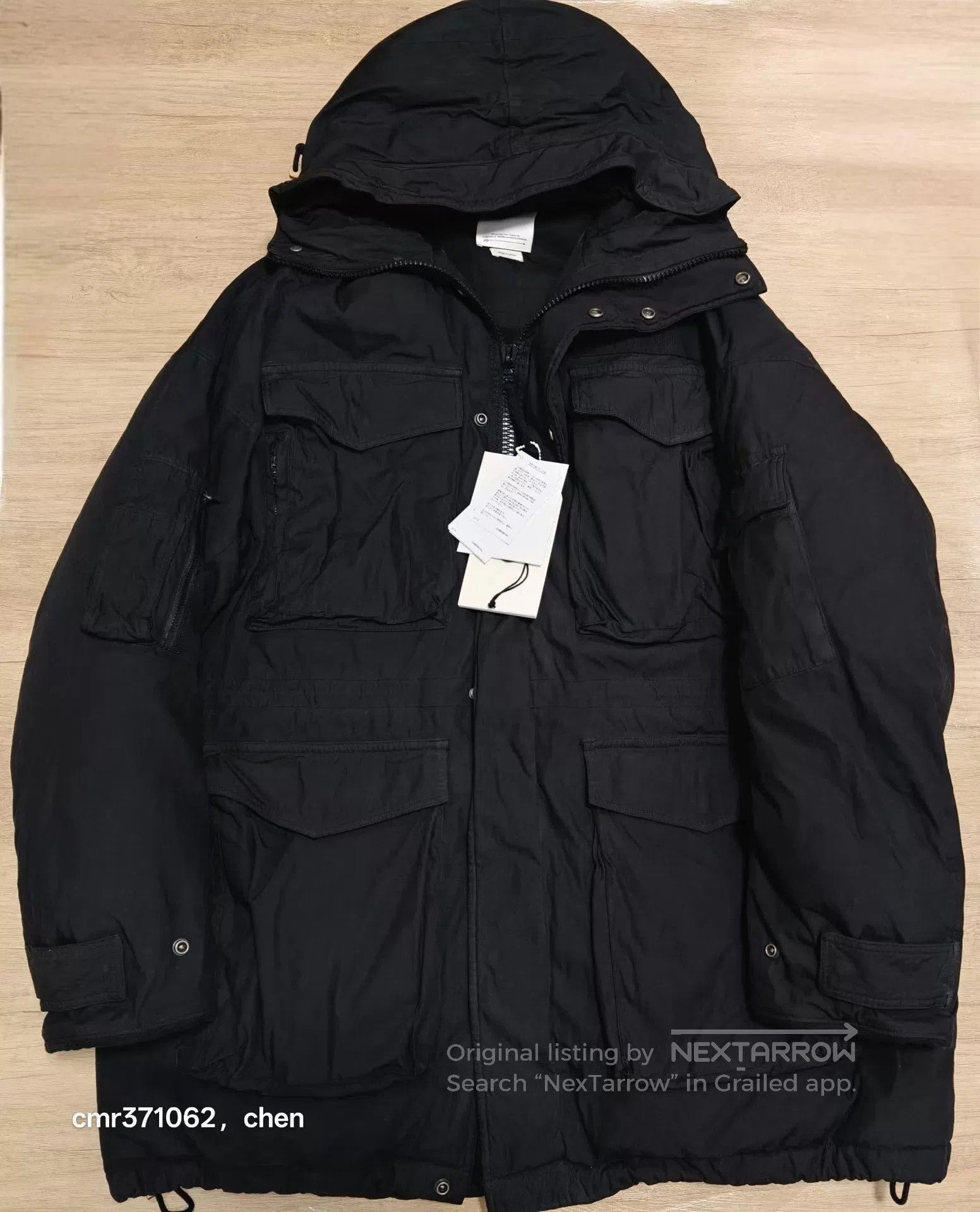 Visvim Black Hooded Parka with Multiple Pockets. Size US L / EU 52-54 / 3 - 1 Thumbnail