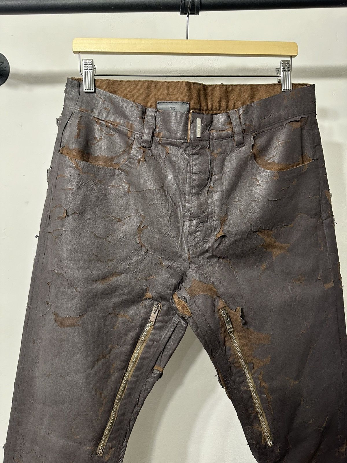 Givenchy Givenchy Crackled Zip Jeans Size US 31 - 3 Thumbnail