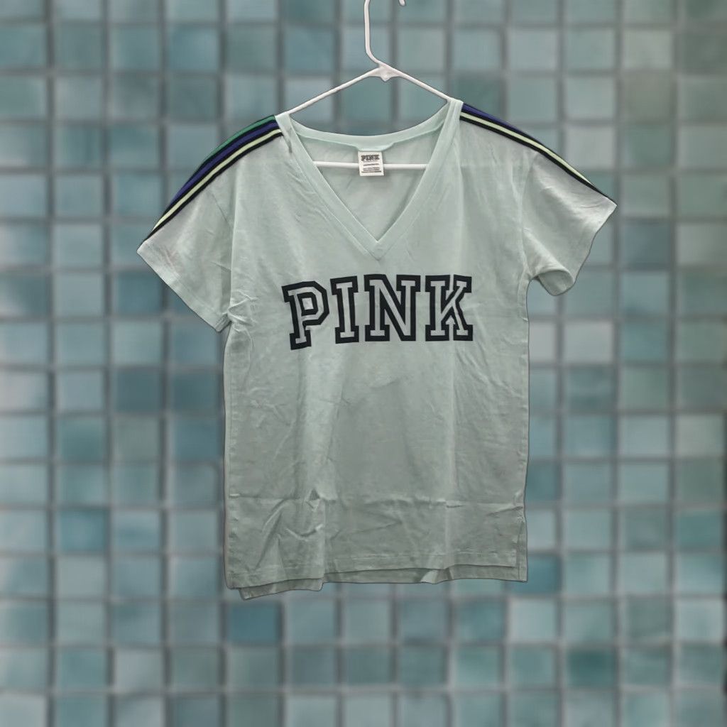 Victoria's Secret Victoria's Secret Shirt Womens XS Blue V-Neck Short Sleeve Pullover T Shirt Size XS / US 0-2 / IT 36-38 - 1 Thumbnail