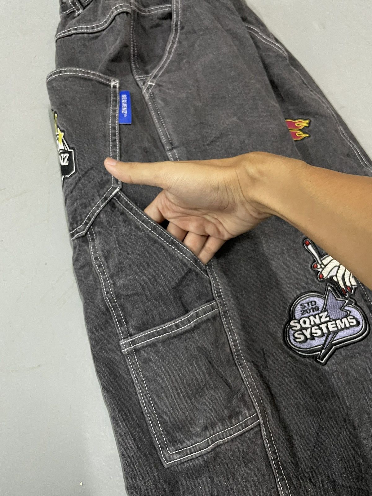 Vintage Sequenz Y2k Denim Baggy Pants Size US 34 / EU 50 - 15 Thumbnail
