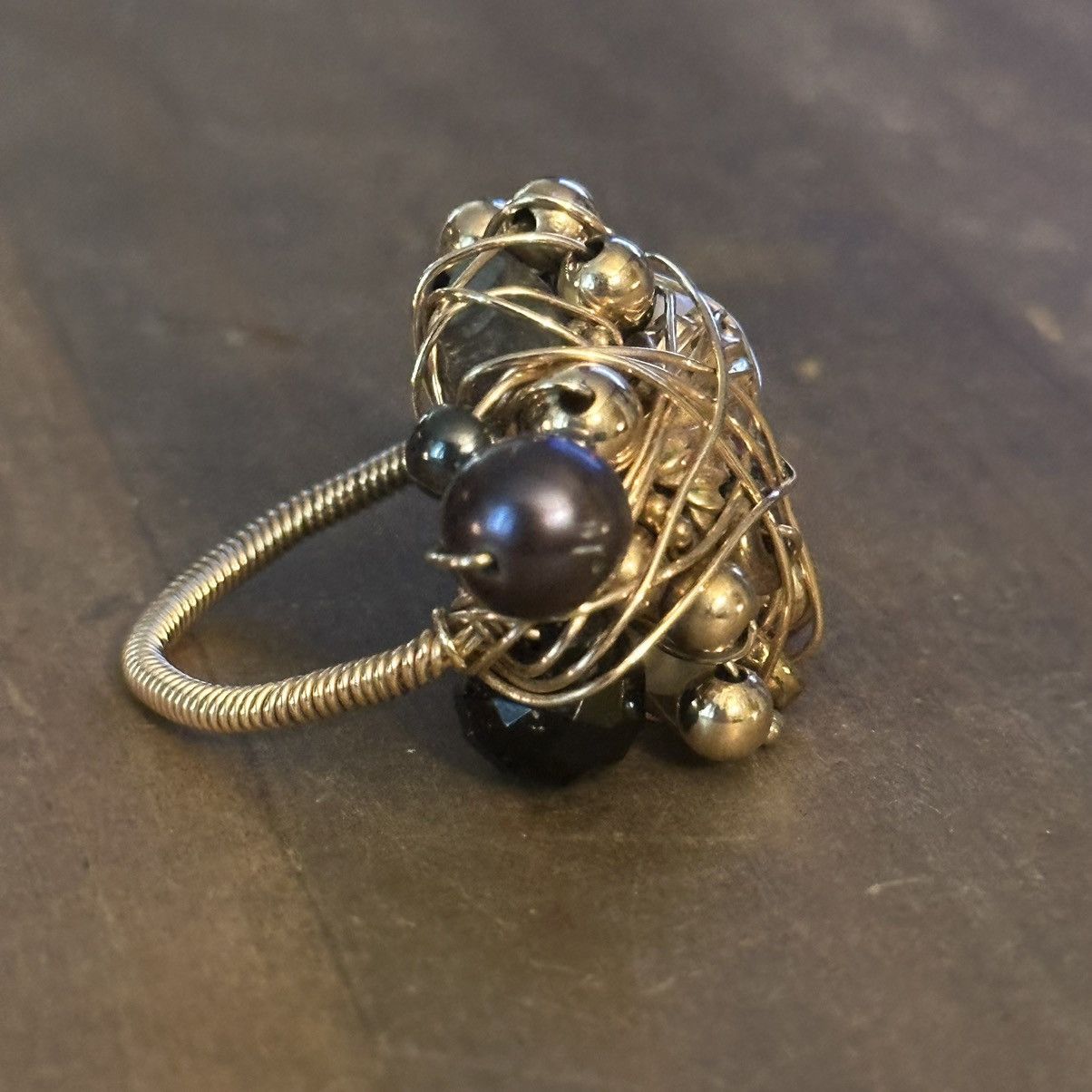 Other Wire wrapped cluster bead ring Size ONE SIZE - 5 Thumbnail