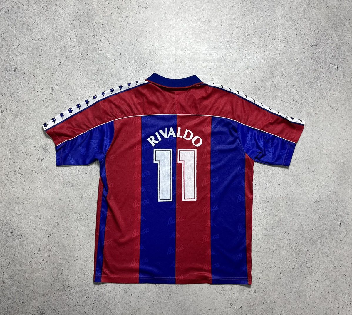 Kappa Kappa FC Barcelona 1992/1995 Vintage Soccer Jersey Rivaldo Size US XL / EU 56 / 4 - 10 Thumbnail