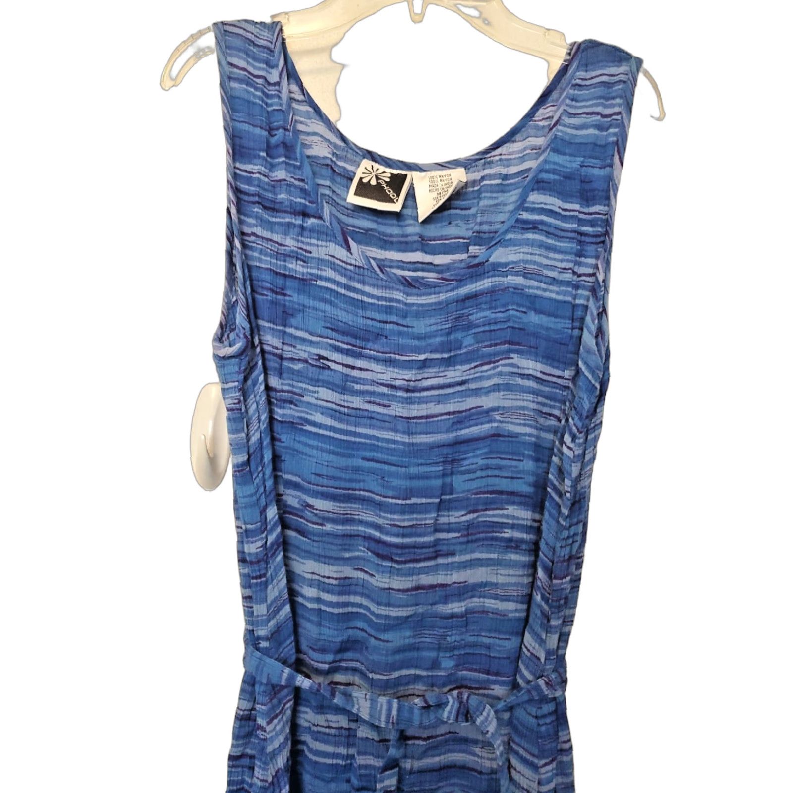 VINTAGE Phool Blue Dress Sundress Boho Hippie Cotton Smock Long Size M Womens