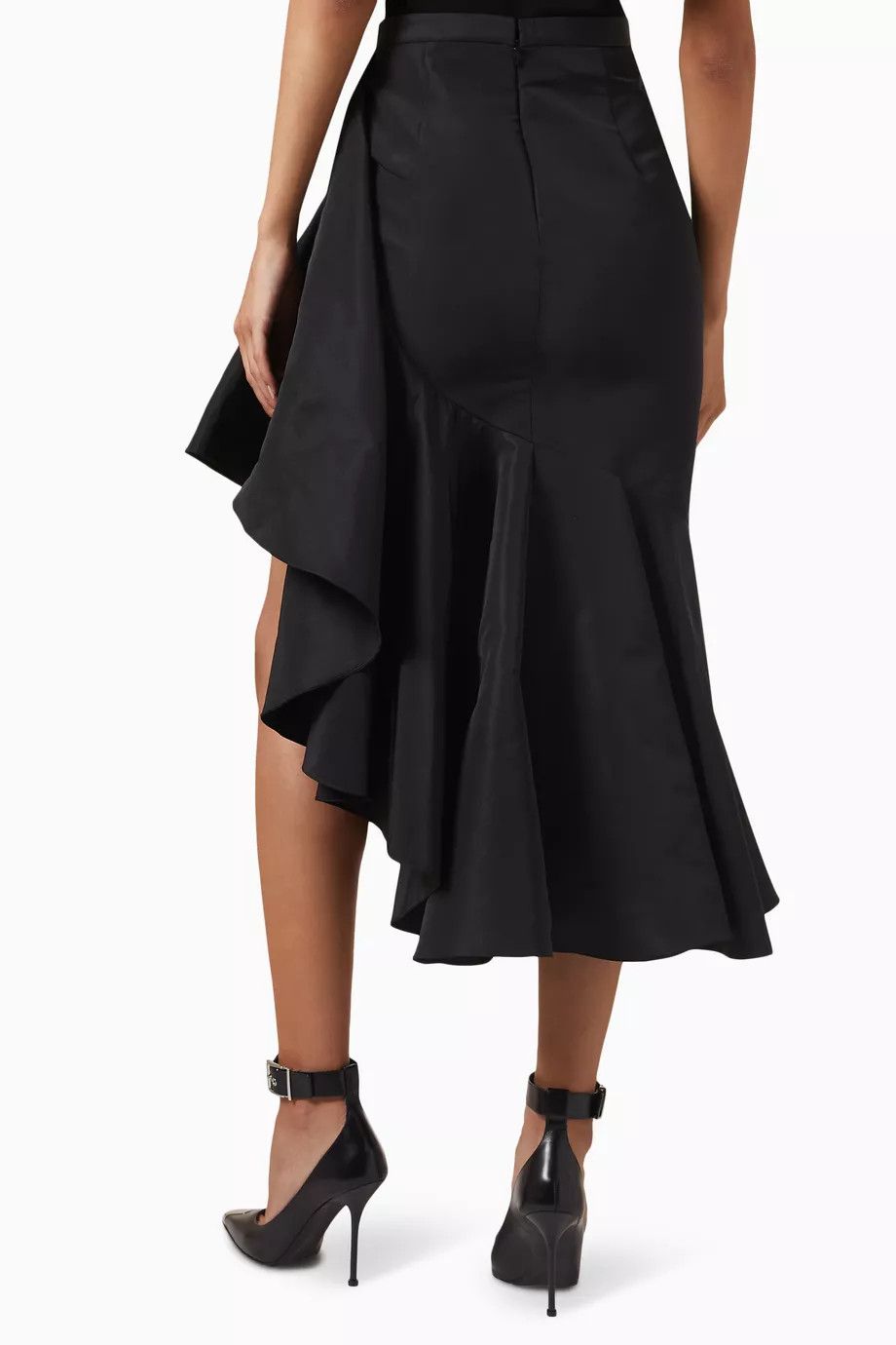 Alexander McQueen o1y0325 Midi Skirt in Black Size 28" / US 6 / IT 42 - 3 Thumbnail