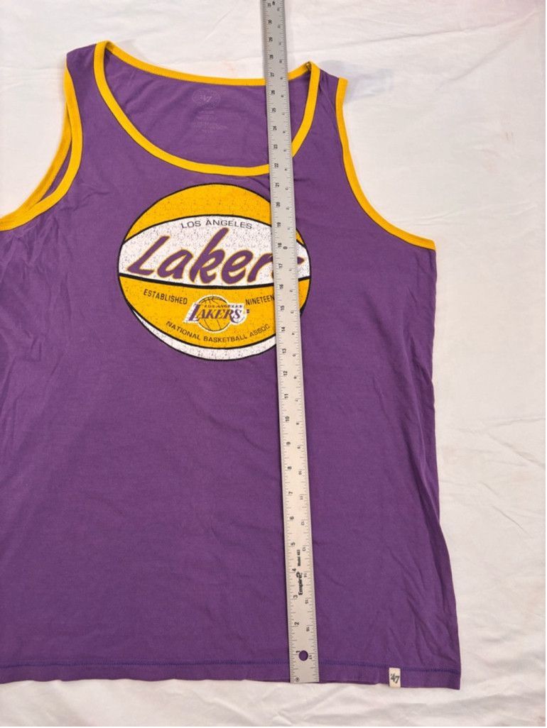 47 Brand Men's 47 Brand Lakers Tank Top Size L Purple & Gold Size US L / EU 52-54 / 3 - 5 Thumbnail