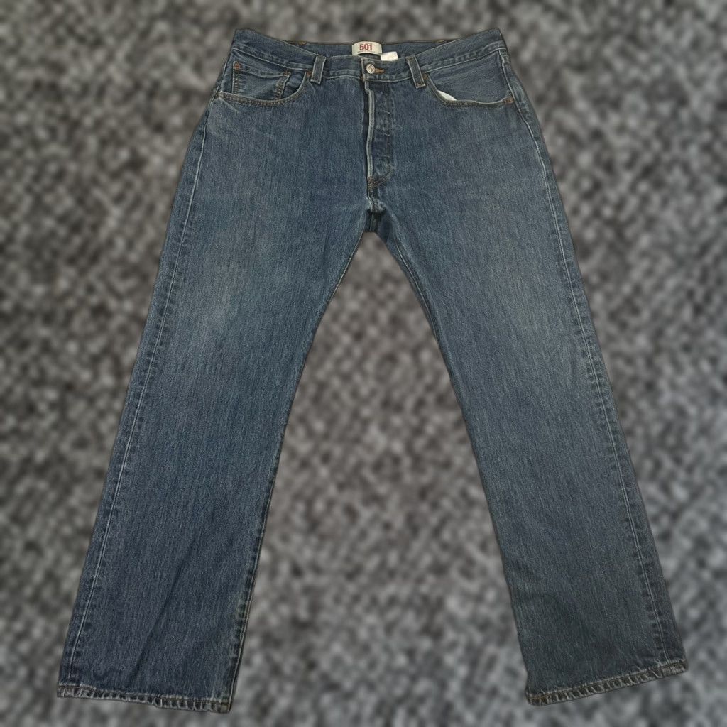 Levi's Levi's 501 Jeans Mens Regular Fit 38x30 Blue Straight Leg Button Fly Denim Size US 38 / EU 54 - 1 Thumbnail