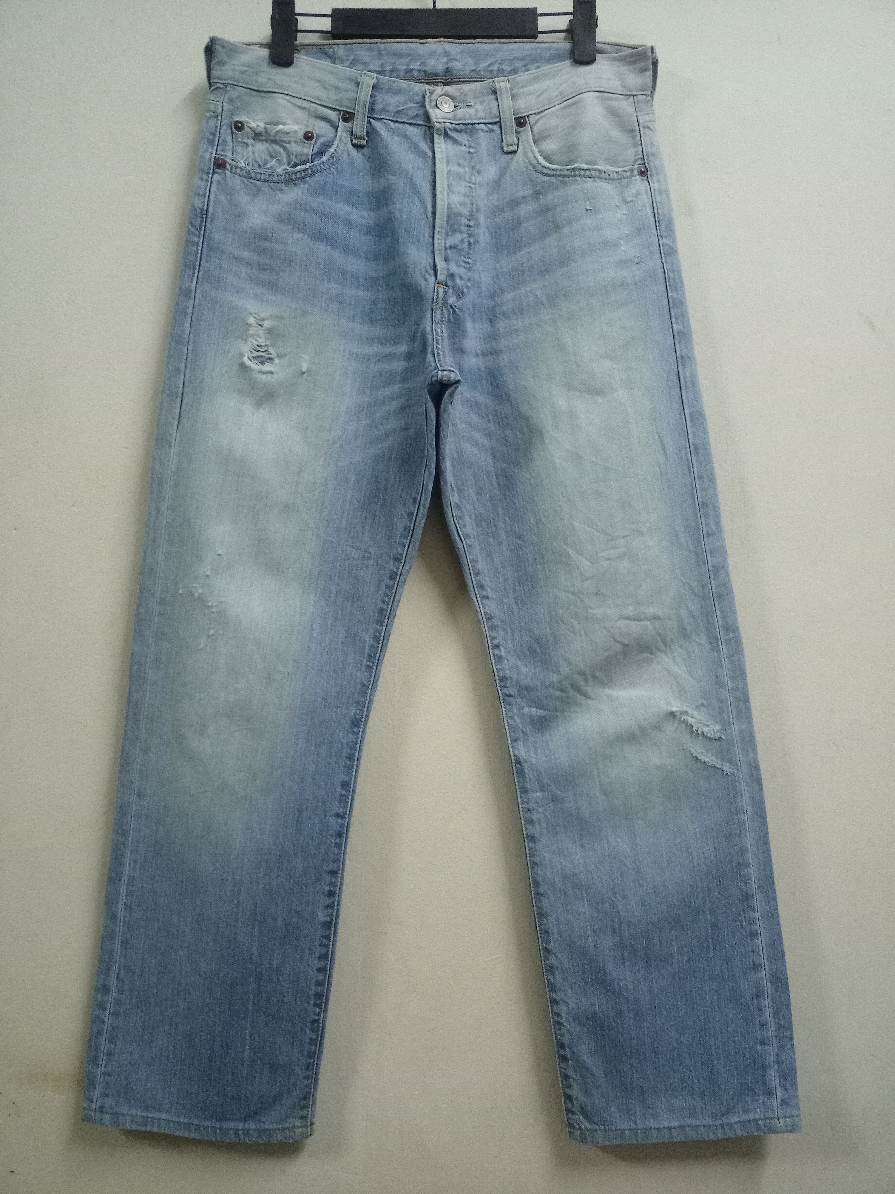 Levi's × Levi's Vintage Clothing Vintage 90s Levis 501 Blue Wash Baggy Style Distressed Jeans Size US 32 / EU 48 - 3 Thumbnail