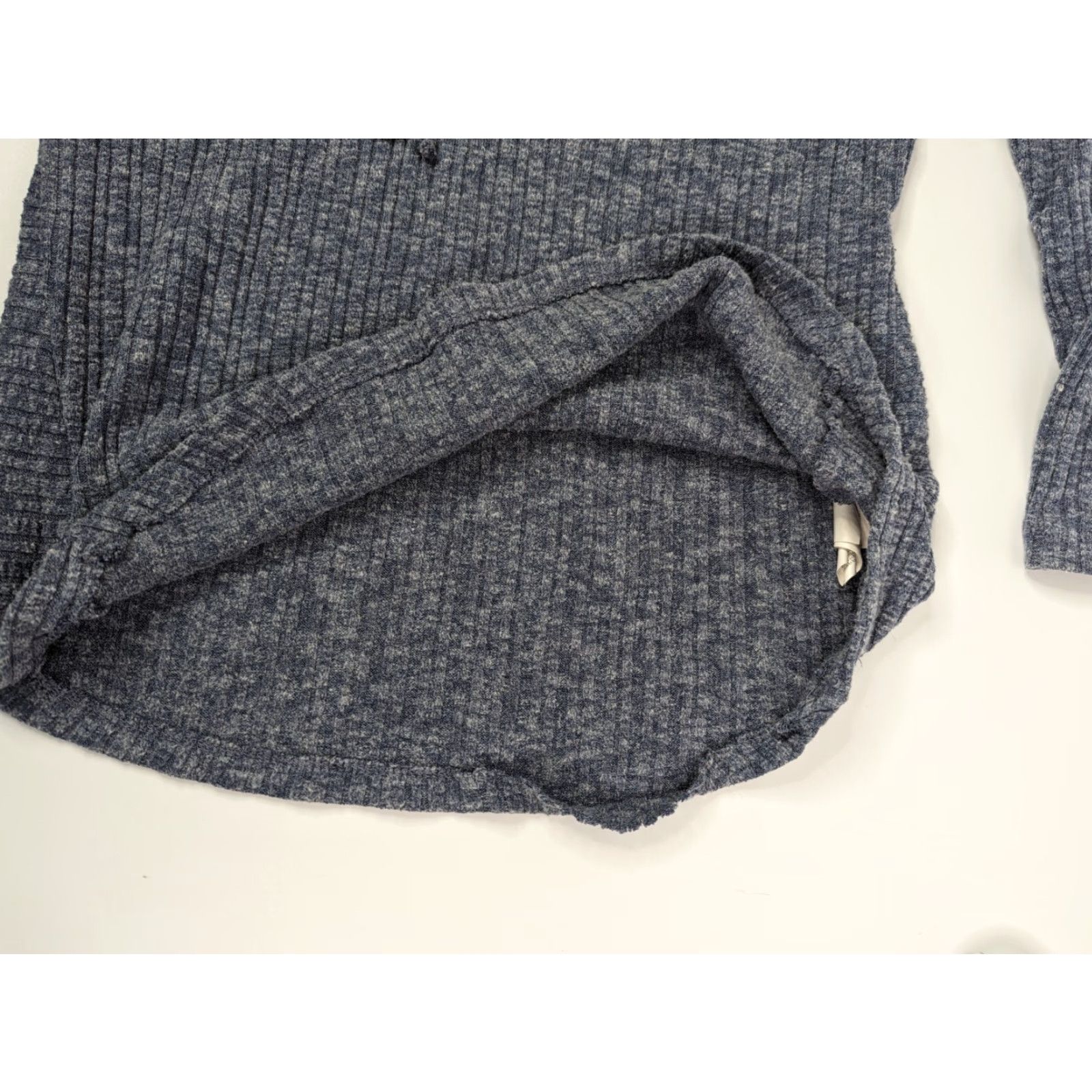 Lucky Brand Lucky Brand Lace Up Top Blue Ribbed Boho Long Sleeve Women’s Large L 7W63414 Size L / US 10 / IT 46 - 6 Thumbnail