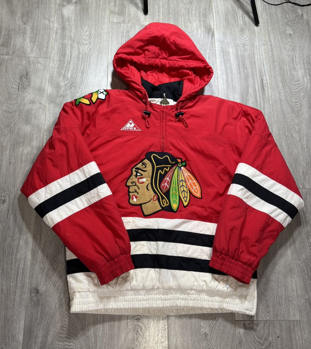 Vintage Chicago Blackhawks 1/4 Zip Pullover Puffer Jacket