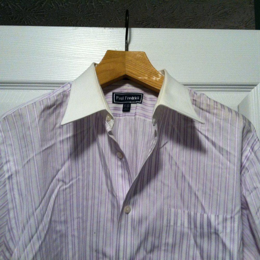 Paul Fredrick PAUL FREDRICK MEN'S 100%COTTON DRESS SHIRT SIZE: 17/33 Size US XL / EU 56 / 4 - 1 Thumbnail