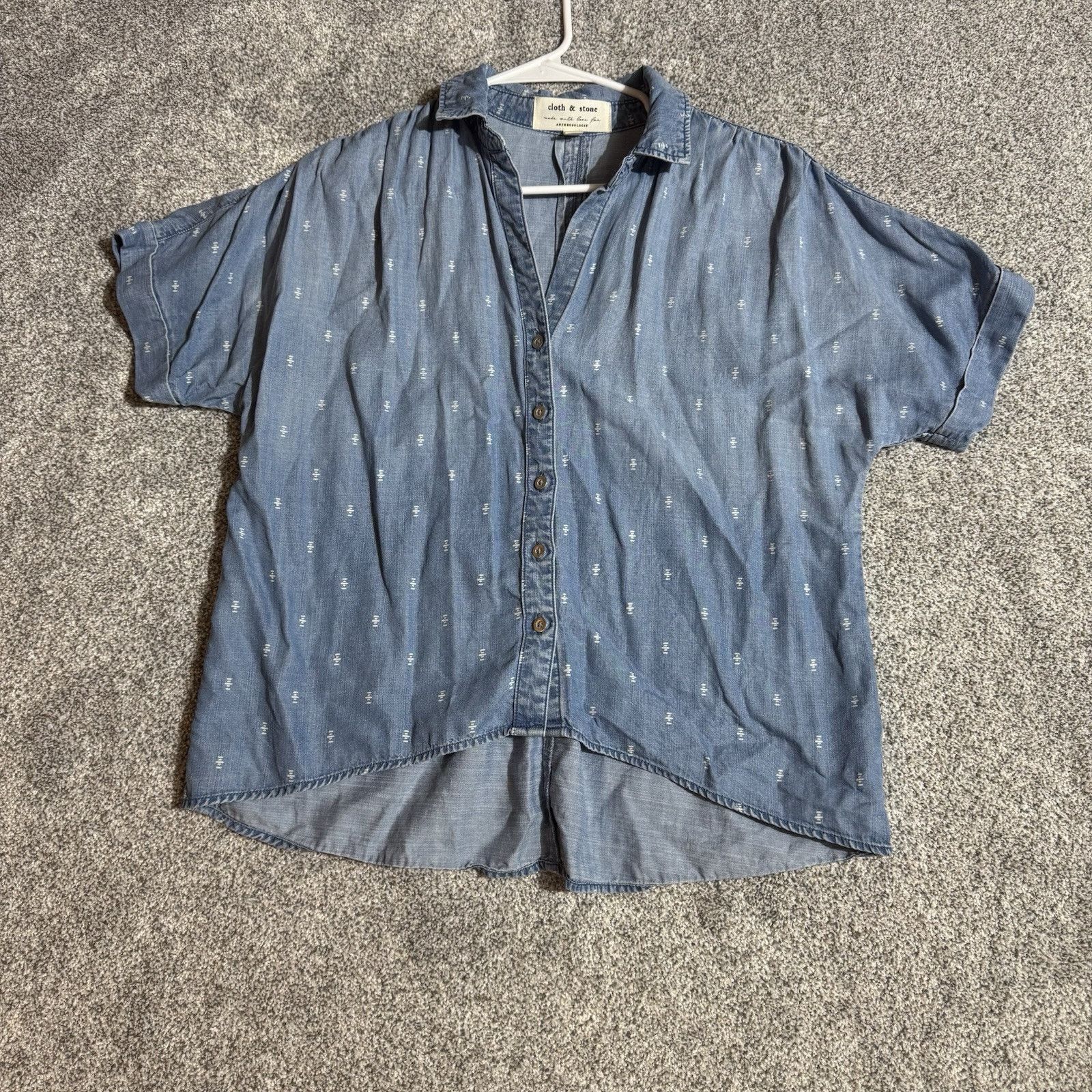 Other Cloth & Stone Chambray Shirt Womens Petite S Boho High Low Size S / US 4 / IT 40 - 1 Thumbnail