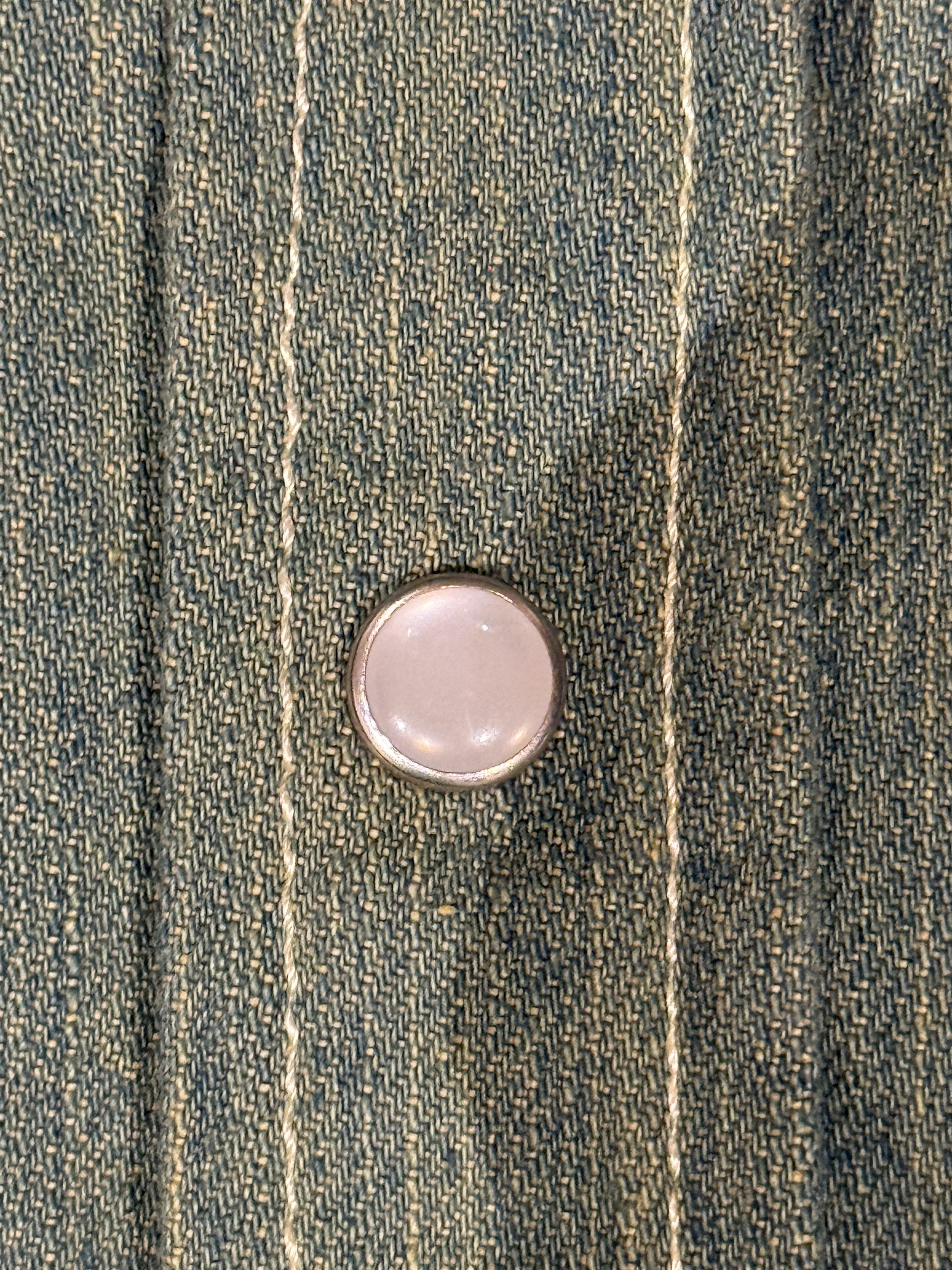 Libero 💚 Libero Spaghetti Western Button Up Shirt Green Denim NEW Size US M / EU 48-50 / 2 - 15 Thumbnail