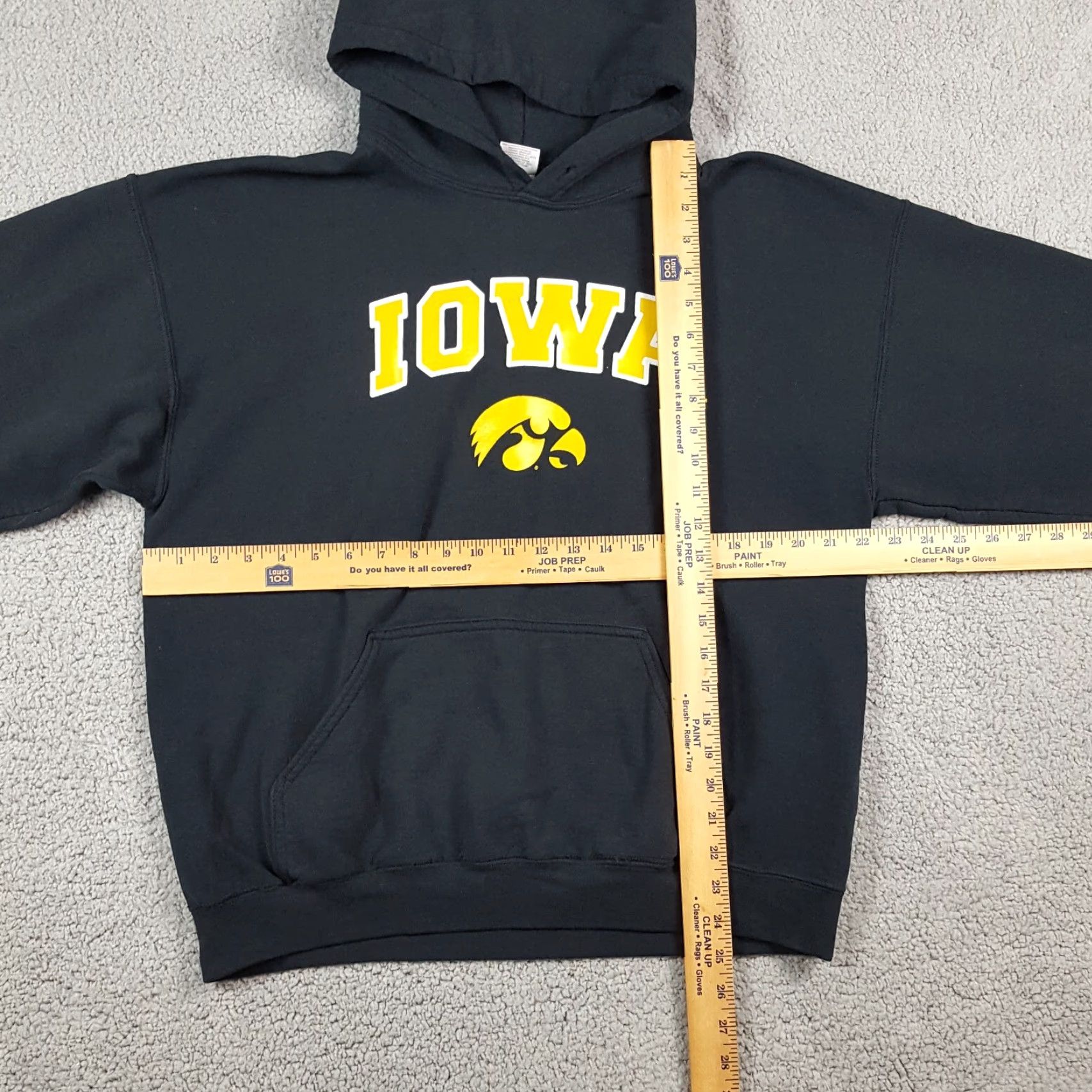 Gildan Vintage Iowa Hawkeyes NCAA Football Hoodie Mens Large Pullover Sweatshirt Black 90s College Retro Y2K Sports Size US L / EU 52-54 / 3 - 7 Thumbnail