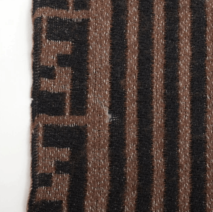 Fendi Fendi Logo Wool Scarf Brown x Black Size ONE SIZE - 4 Thumbnail