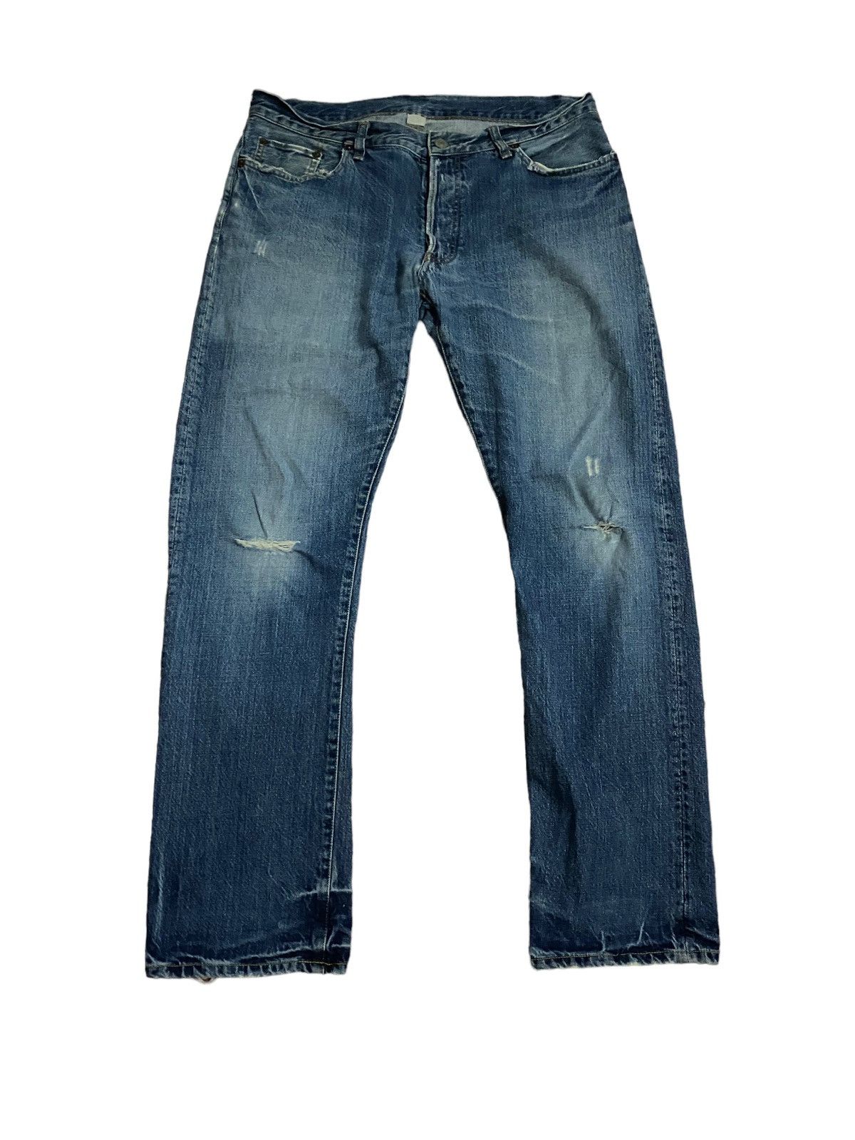 RRL Ralph Lauren 🔥RARE🔥🔥Vintage Double RL Distressed Denim Pants Size US 34 / EU 50 - 2 Thumbnail