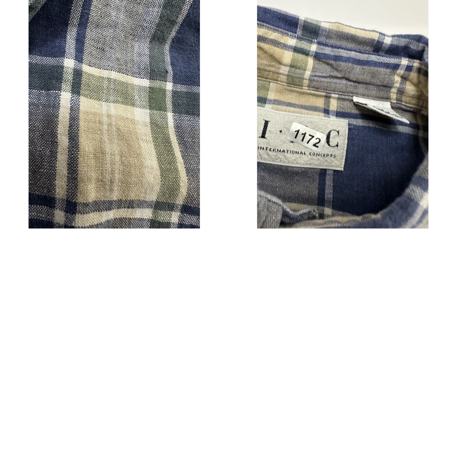 Vintage VINTAGE INC International Concepts Linen Blend Shirt Men M Plaid Button Down Size US M / EU 48-50 / 2 - 10 Thumbnail