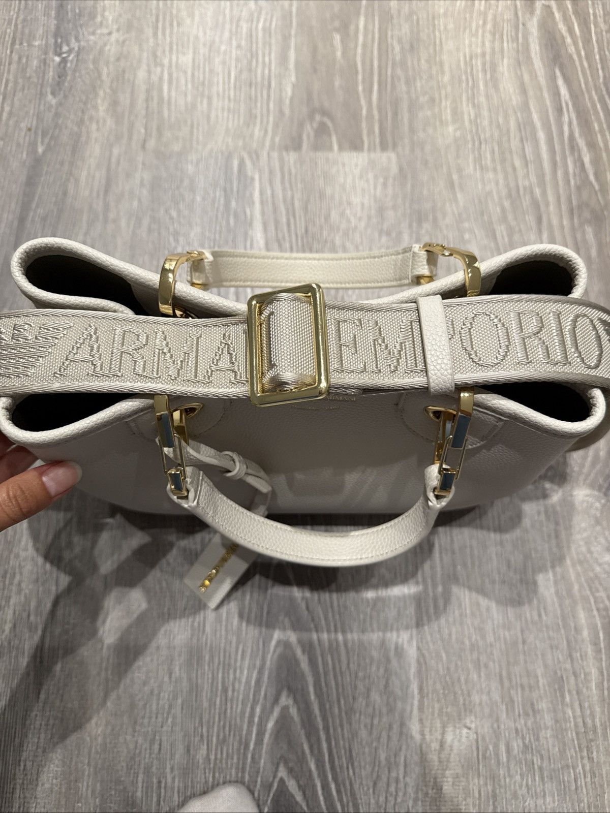 Emporio Armani Emporio Armani Cream Mini Bag with Gold Accents Size ONE SIZE - 8 Thumbnail