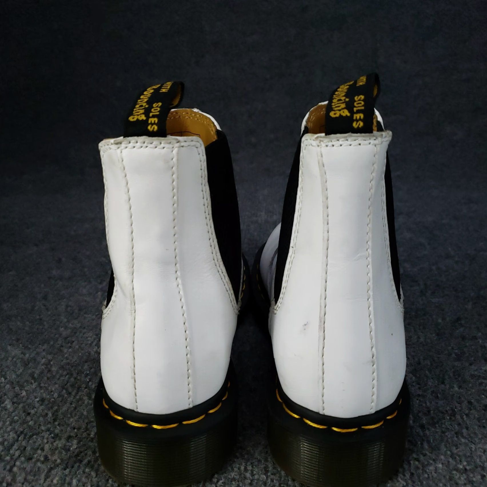 Dr. Martens Dr. Martens Chelsea Boots Womens Size 7 White Leather Boots 2976 Chelsea Pattern Solid Round Toe Pull On Unisex Adults Boot Leather Mens Womens Size US 5 / IT 35 - 5 Thumbnail