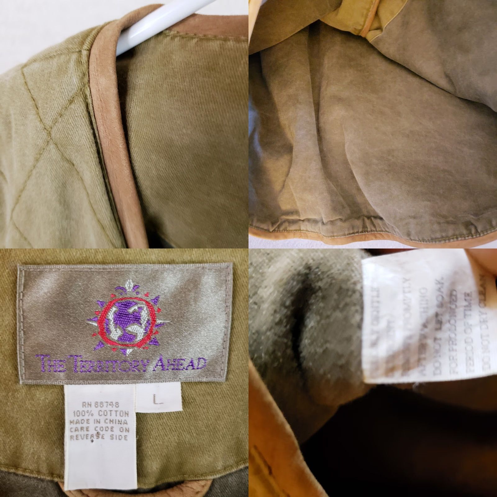 The Territory Ahead VINTAGE Territory Ahead Quilted Vest Mens L Green Cotton V Neck Button Front Hiking Size US L / EU 52-54 / 3 - 10 Thumbnail