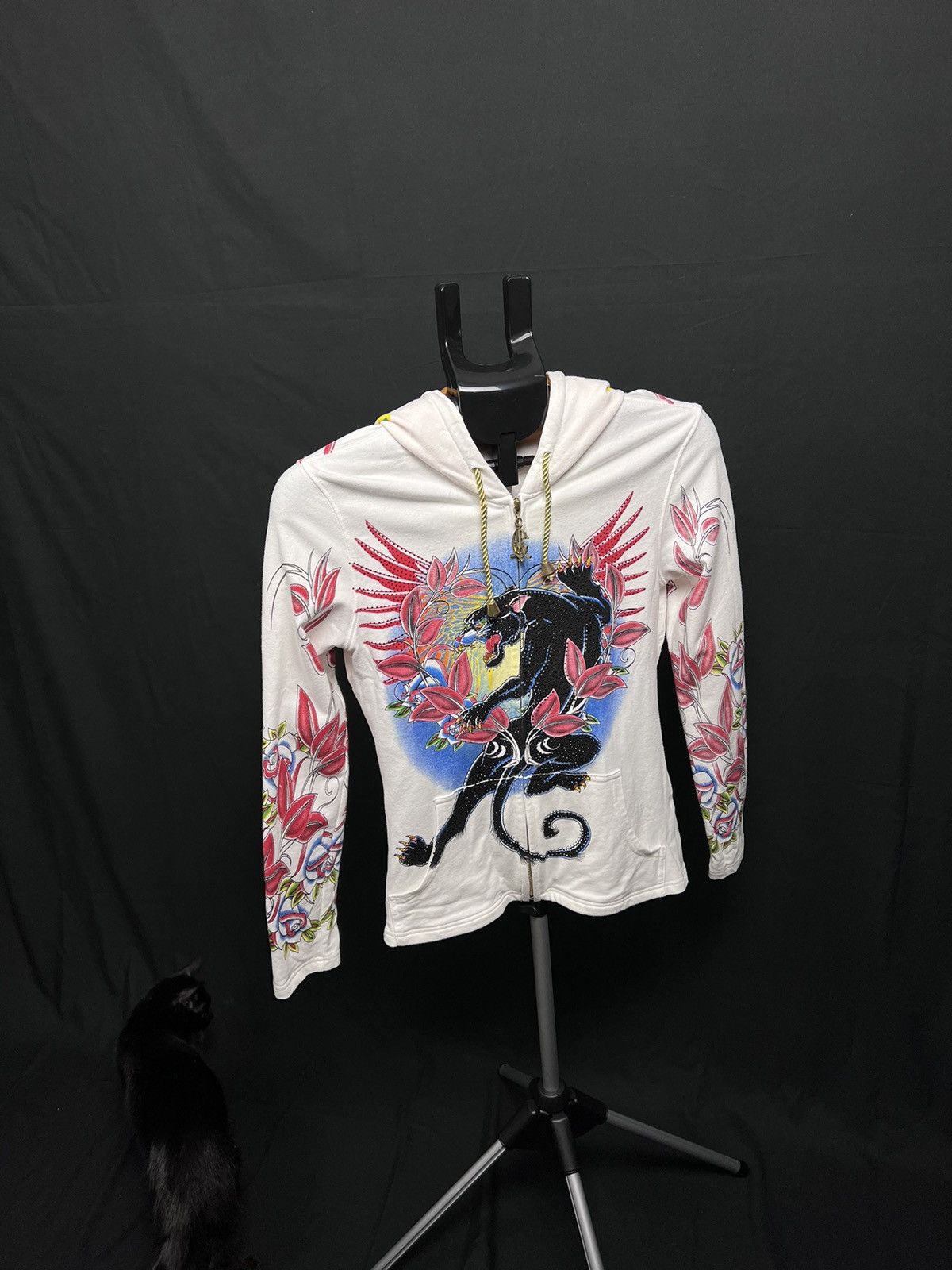 🔴 Vintage Christian Audigier hoodie panther Los Angeles