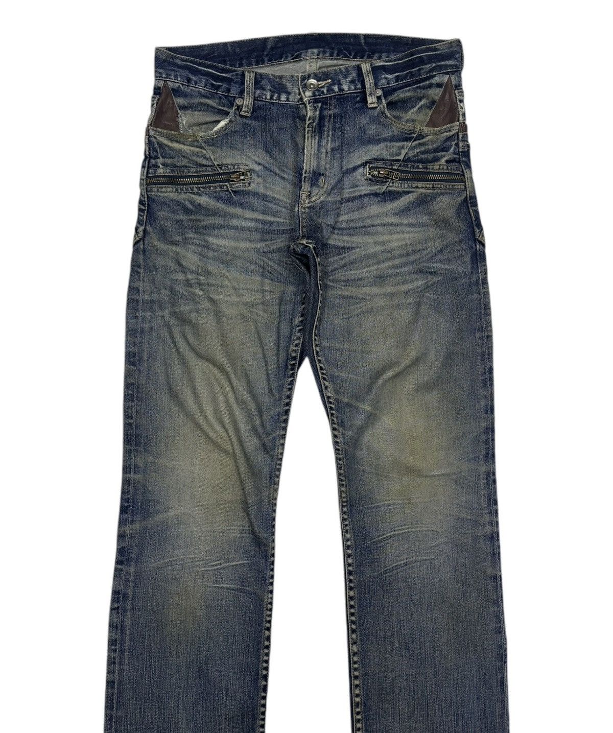 If Six Was Nine × Michel Klein × Vintage 🔥MICHEL KLEIN DOUBLE POCKET DISTRESSED DENIM JEANS Size US 32 / EU 48 - 6 Thumbnail