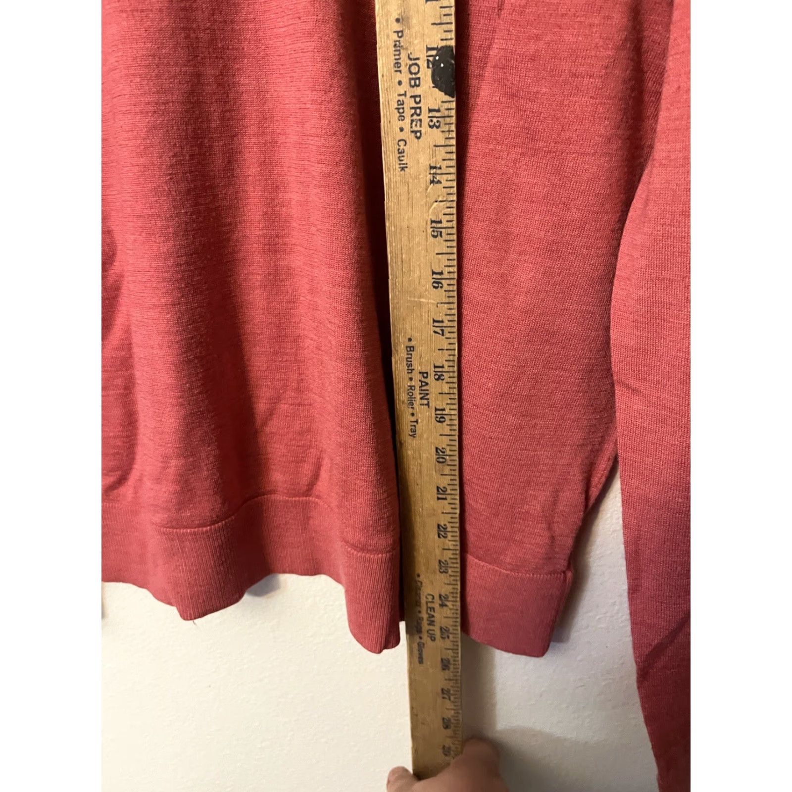 Loft LOFT Ann Taylor Knit Sweater Long Sleeve V-Neck Salmon Pink XL Women's Pullover Casual Lightweight 100% Cotton Size XL / US 12-14 / IT 48-50 - 4 Thumbnail