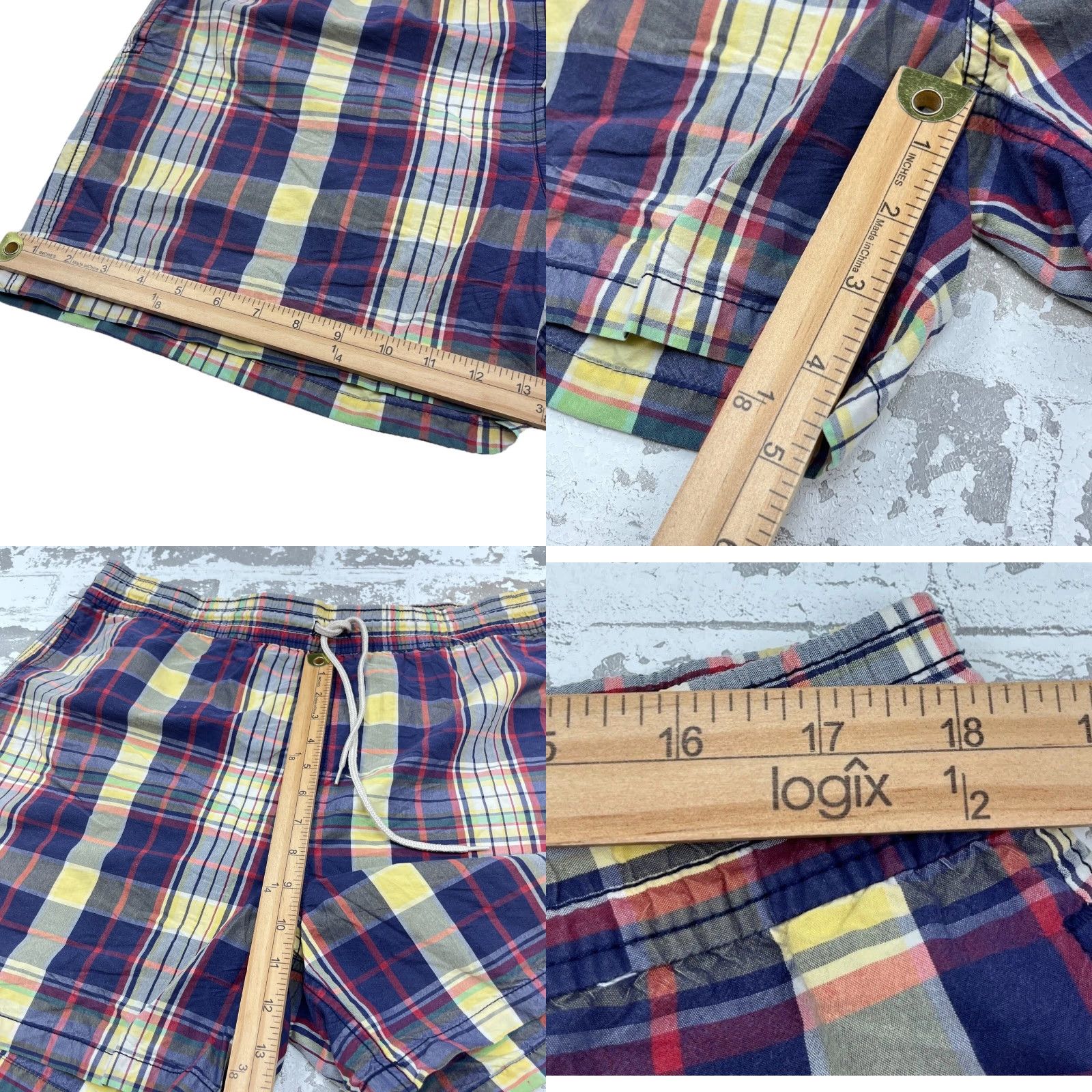 Polo Ralph Lauren Vintage Polo Ralph Lauren Trunks Men XL Blue Bored Shorts 90s Plaid Tartan Swim Size US XL / EU 56 / 4 - 8 Thumbnail