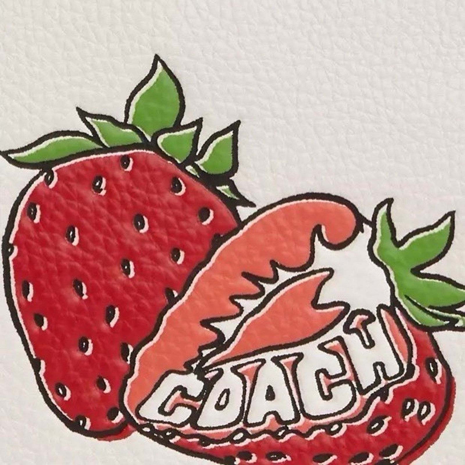 NWT Coach Large Corner Zip Wristlet Strawberry CBB79 Chalk