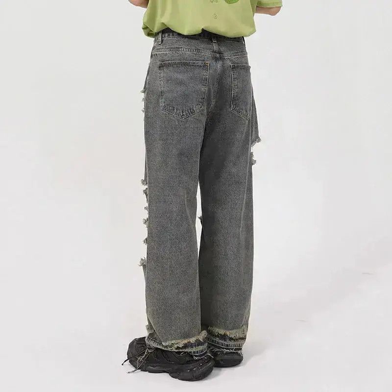 Japanese Brand Straight Hole Baggy Denim Size US 32 / EU 48 - 6 Thumbnail