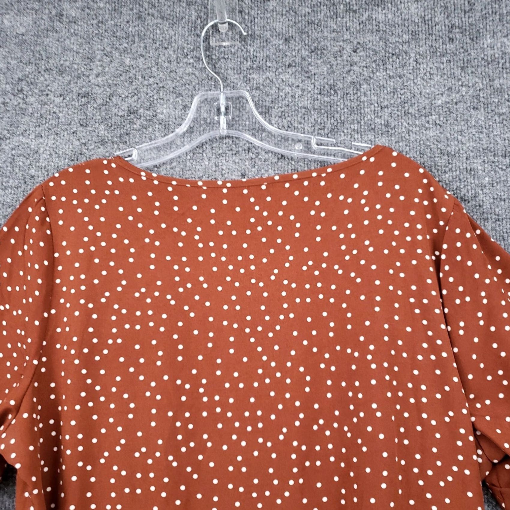 Shein Shein Dress Women Brown A-Line Knee Length Polka Dots Short Sleeves Polyester 12 Size 34" / US 12 / IT 48 - 7 Thumbnail