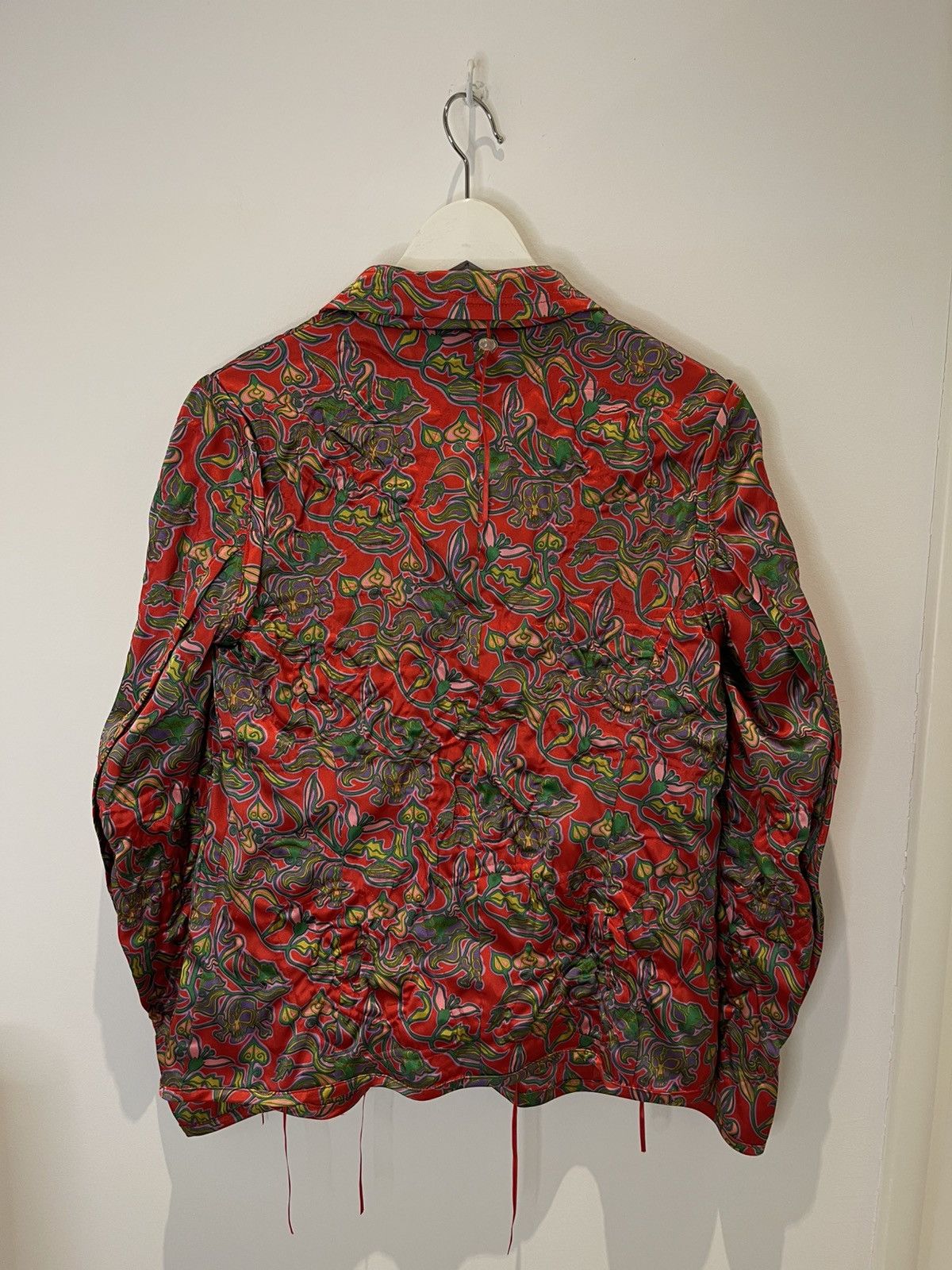 Undercover Undercover FW01 “DAVF” Red Skull-Floral Jacket w Drawstrings Size S / US 4 / IT 40 - 18 Thumbnail