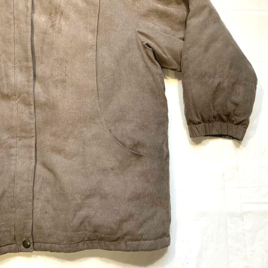 Vintage Bromley Sport Down & Feathers Insulated Suede Parka Puffer Jacket Coat Brown XL Unisex Adults Men Women Distinctly Casual Winter Fall Size XL / US 12-14 / IT 48-50 - 6 Thumbnail