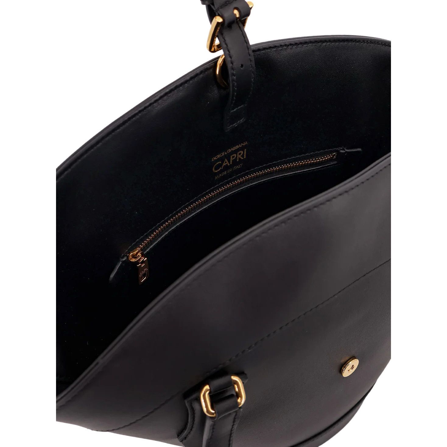 Dolce & Gabbana DOLCE & GABBANA Capri Black Leather Tote Bag New & Authentic Size ONE SIZE - 4 Thumbnail