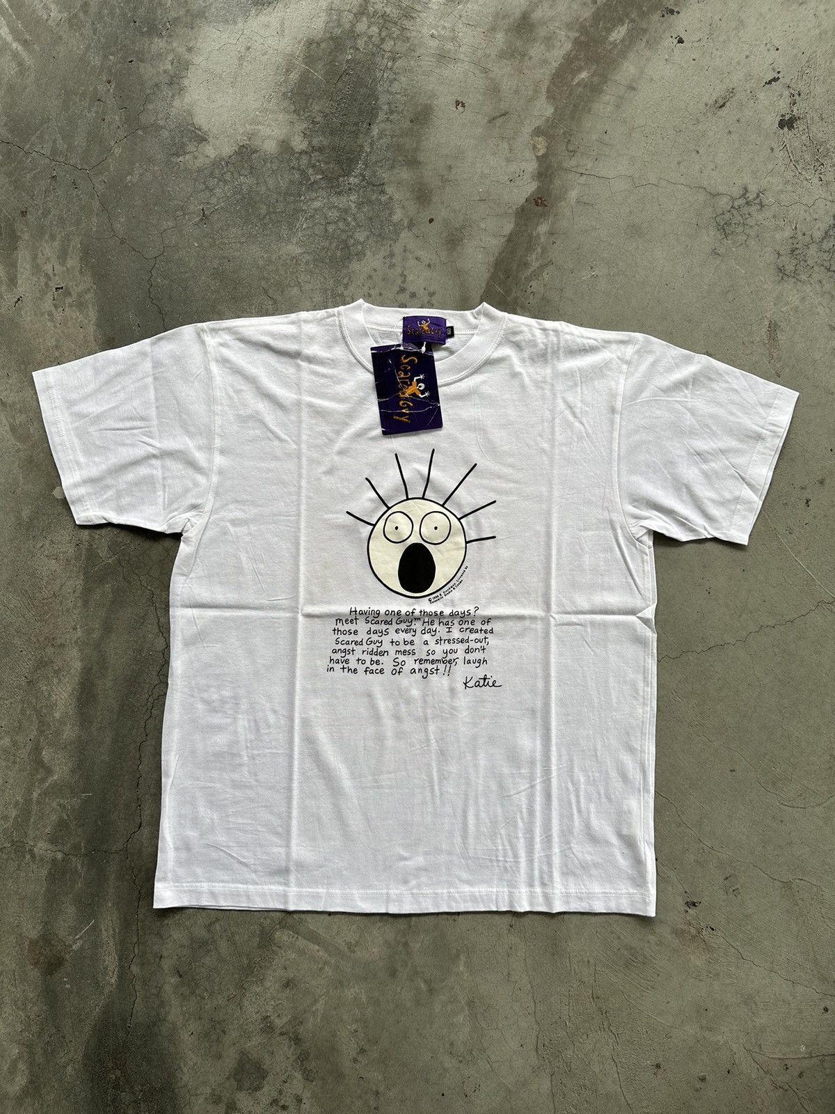Vintage Vintage Scared Guy 1996 K. Freedman Art Tees Size US M / EU 48-50 / 2 - 2 Thumbnail